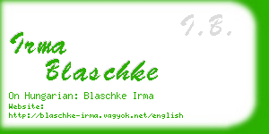 irma blaschke business card